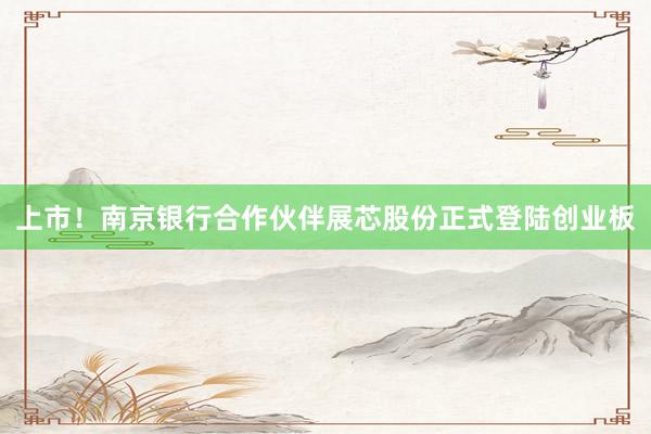 上市！南京银行合作伙伴展芯股份正式登陆创业板
