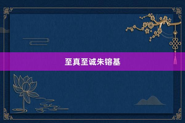 至真至诚朱镕基