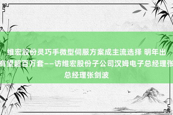 维宏股份灵巧手微型伺服方案成主流选择 明年出货量有望超百万套——访维宏股份子公司汉姆电子总经理张剑波