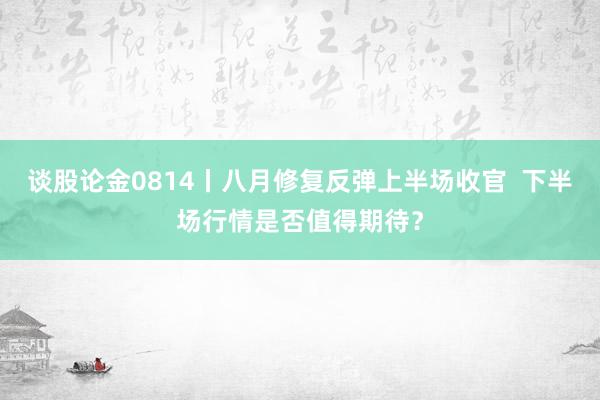 谈股论金0814丨八月修复反弹上半场收官  下半场行情是否值得期待？