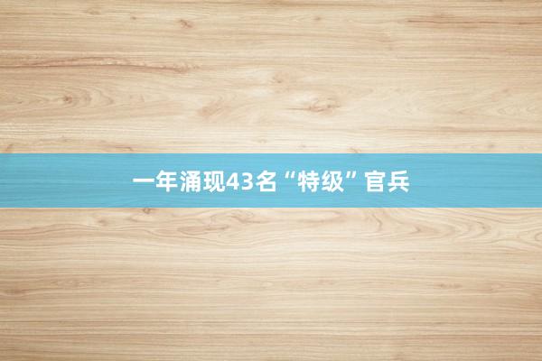 一年涌现43名“特级”官兵
