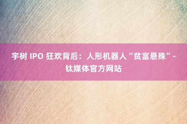 宇树 IPO 狂欢背后：人形机器人“贫富悬殊”-钛媒体官方网站
