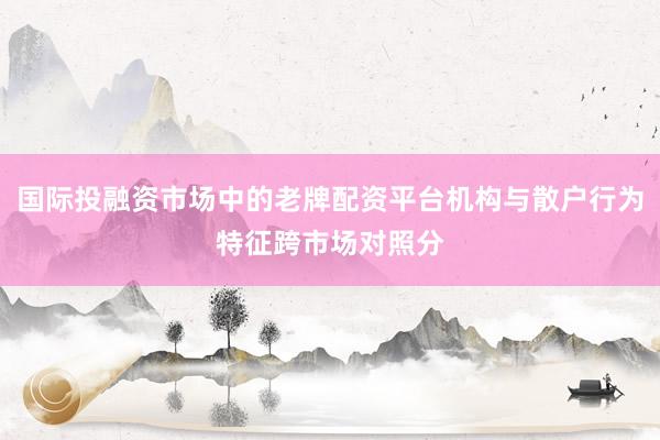 国际投融资市场中的老牌配资平台机构与散户行为特征跨市场对照分