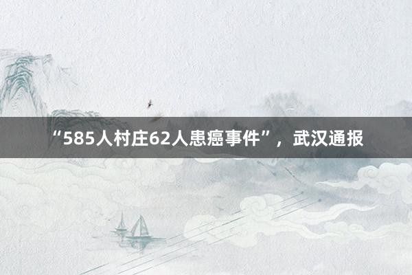 “585人村庄62人患癌事件”，武汉通报