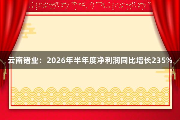 云南锗业：2026年半年度净利润同比增长235%