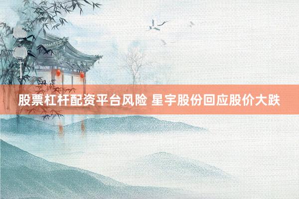 股票杠杆配资平台风险 星宇股份回应股价大跌