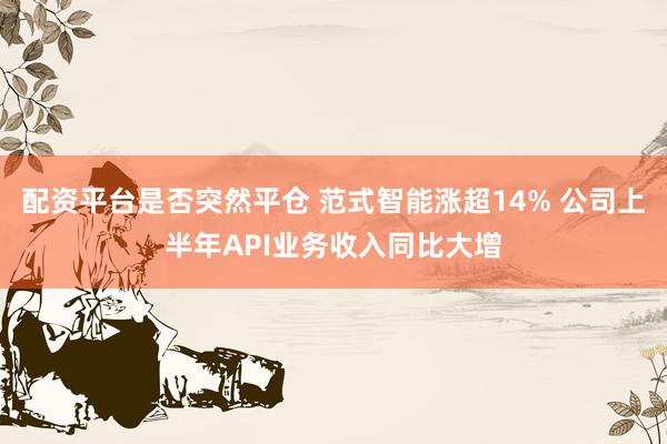 配资平台是否突然平仓 范式智能涨超14% 公司上半年API业务收入同比大增