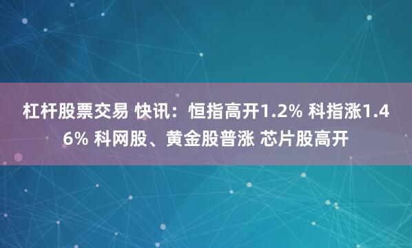 杠杆股票交易 快讯：恒指高开1.2% 科指涨1.46% 科网股、黄金股普涨 芯片股高开