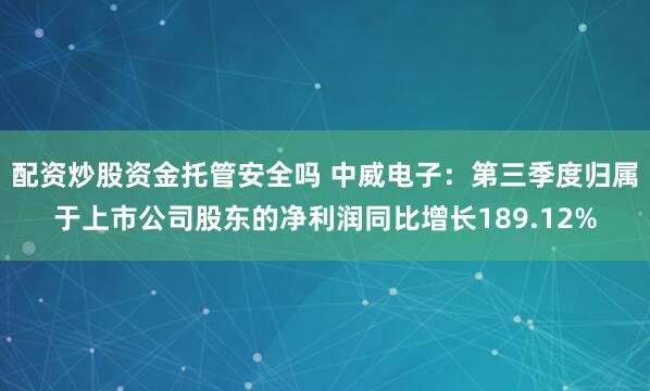 配资炒股资金托管安全吗 中威电子：第三季度归属于上市公司股东的净利润同比增长189.12%