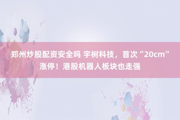 郑州炒股配资安全吗 宇树科技，首次“20cm”涨停！港股机器人板块也走强